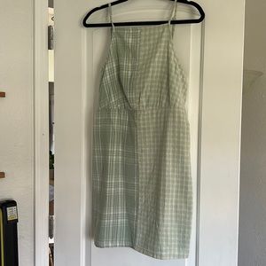 NWT green plaid mini dress